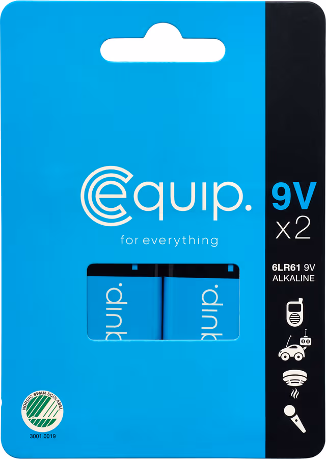 Equip 9V batteripaket (2-pack)