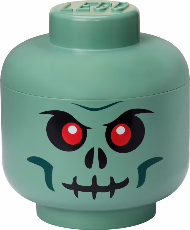 LEGO stor förvaringslåda (Green Skeleton Head)