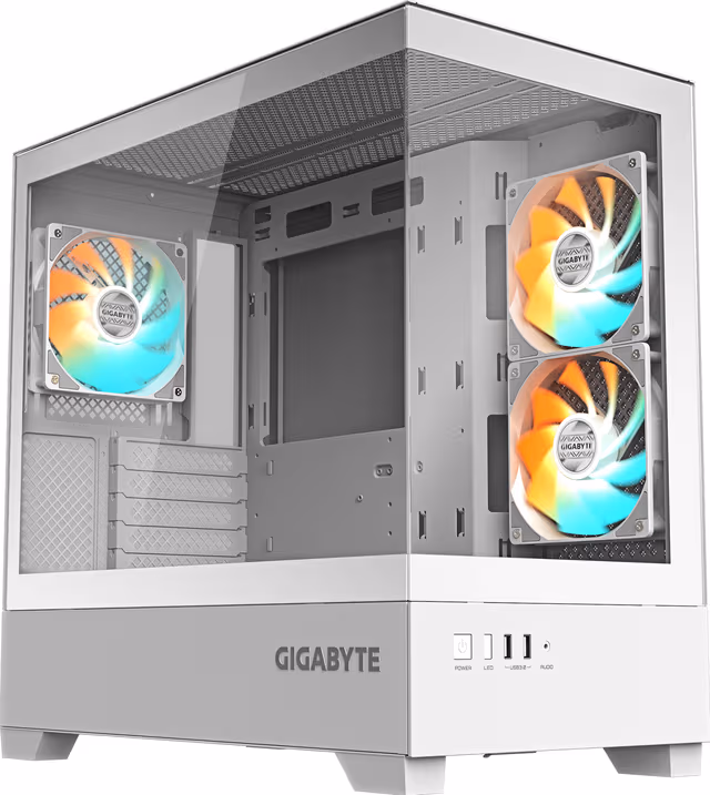 GIGABYTE C201 PANORAMIC ICE - Chassi - Tower - Svart