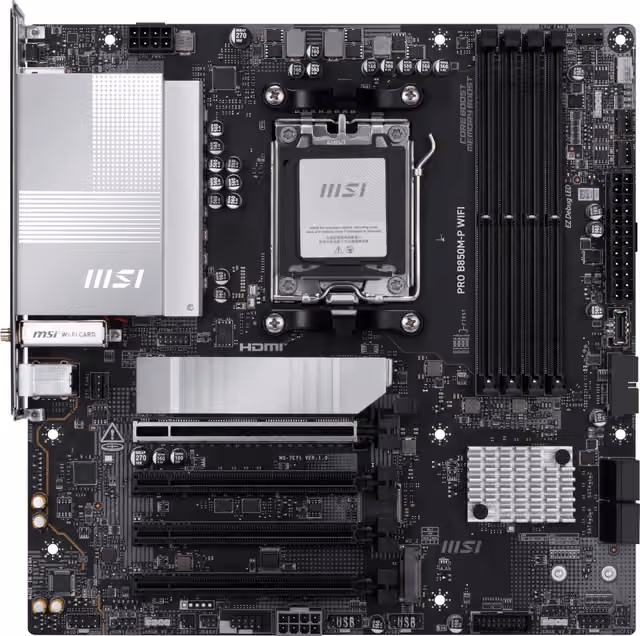 MSI PRO B850M-P WIFI Moderkort - AMD B850 - AMD AM5 socket - DDR5 RAM - Micro-ATX