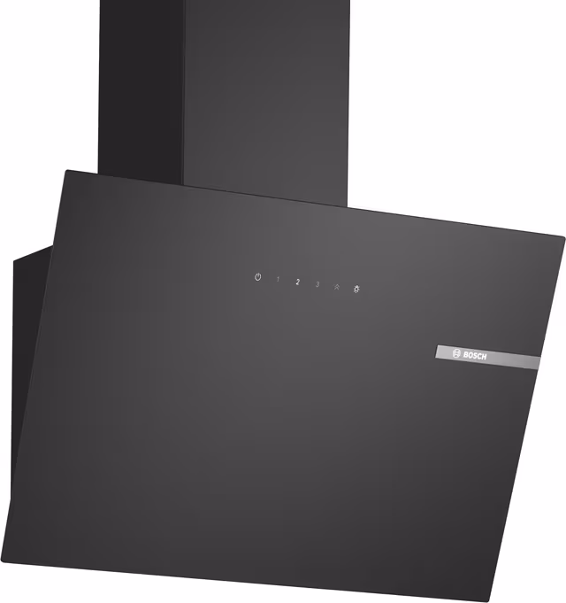 Bosch Serie 2 Vägghängd Köksfläkt DWK65DK60 (klarglas-svart 60 cm)