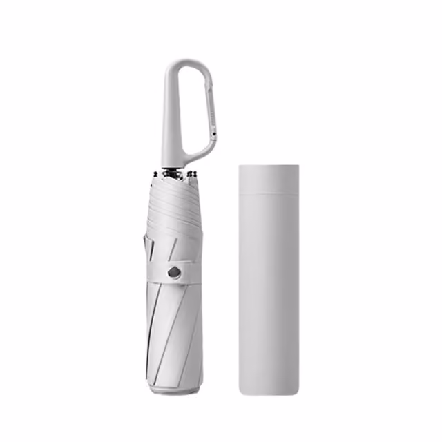 Automatisk Paraply med Ringklämma - Hopfällbart Reseparaply Grey