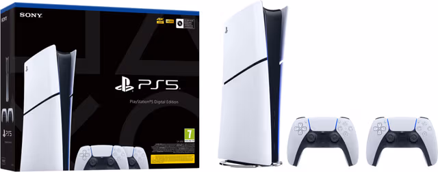 PlayStation 5 Slim Digital Edition spelkonsol (2 DualSense Bundle)