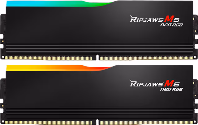 G.Skill Ripjaws M5 Neo RGB DDR5-6000 - 32GB - CL36 - Dual Channel (2 pcs) - AMD EXPO - Svart med RGB