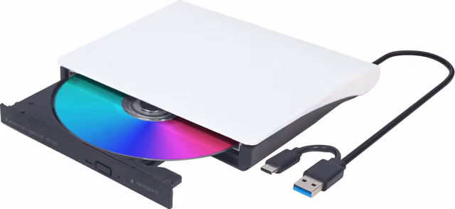 Gembird DVD-USB-031-BW - Extern - DVD-RW (Brännare) - USB 3.1 Gen 1 - Vit
