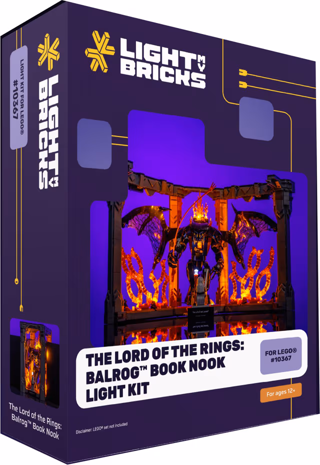Light My BricksLOTR Balrog Book Nook ljuskit