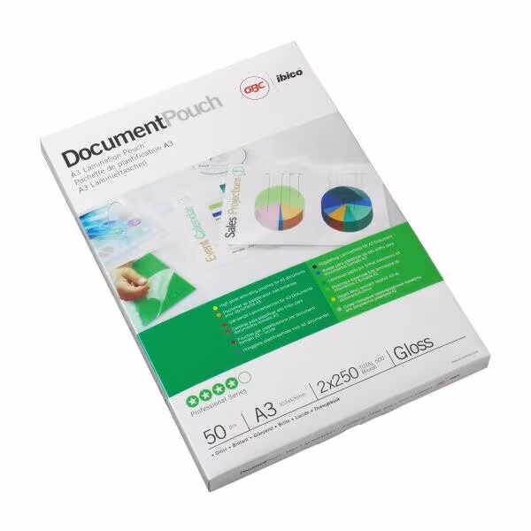 GBC Document Laminating Pouch - 25-pack - glossy - 303 x 426 mm - lamination pouches