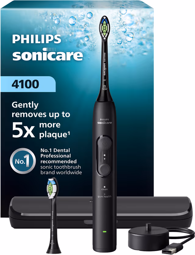 Philips Sonicare 4000 Series elektrisk tandborste HX404452 (Svart)