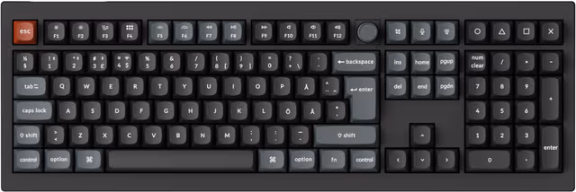 Keychron V6 Ultra 100% 8K Wireless Tri-Mode - POM Red - Gaming Tangentbord - Nordisk - Svart