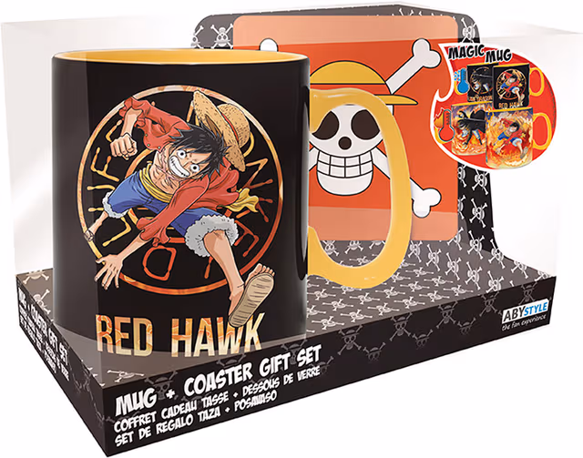 ABYstyle One Piece färgändrande mugg med underlägg