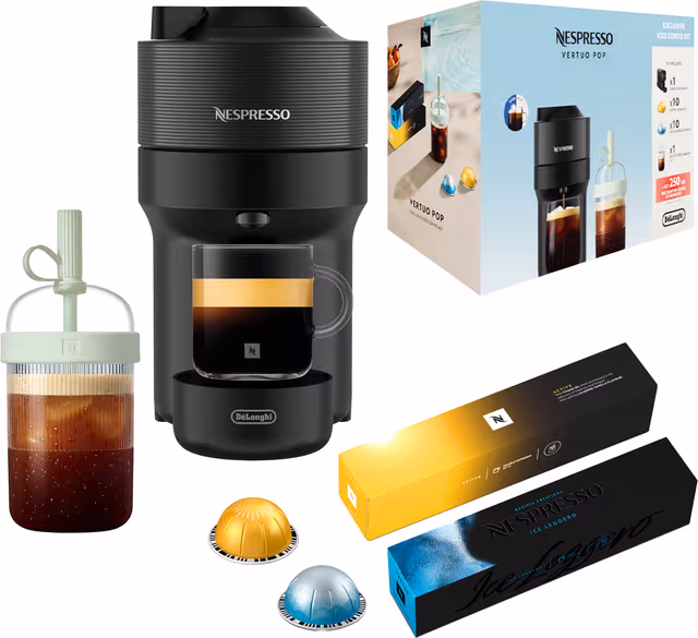 Nespresso Vertuo Pop Iced värdepaket från DeLonghi ENV90.B (svart)