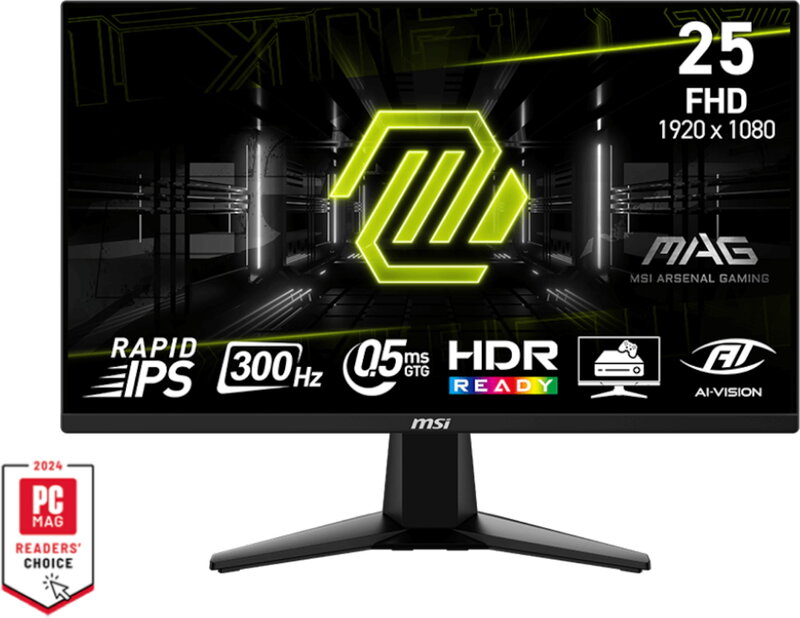 MSI MAG 255XF / 25" / IPS / 1920x1080 / 300 Hz / 0,5ms / HDMI,DP (Fyndvara klass 1)