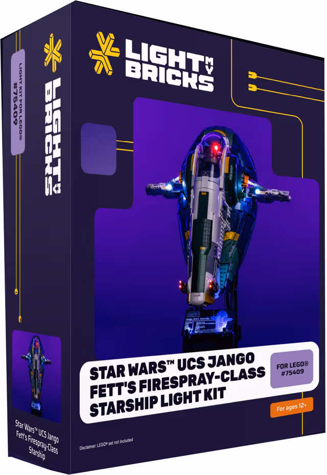Light My Bricks™ Star Wars Jango Fett Firespray-class skepp ljuskit
