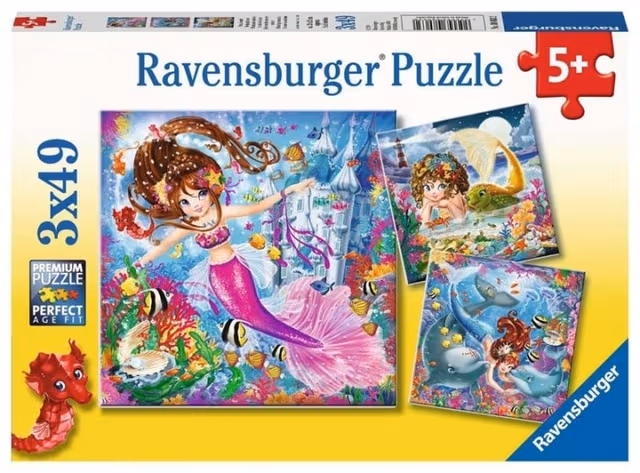 Ravensburger Charmiga sjöjungfrur 3x49p - 08063