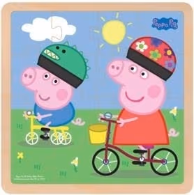 Barbo Toys Peppa Pig - Framed Wooden Puzzle - Biking