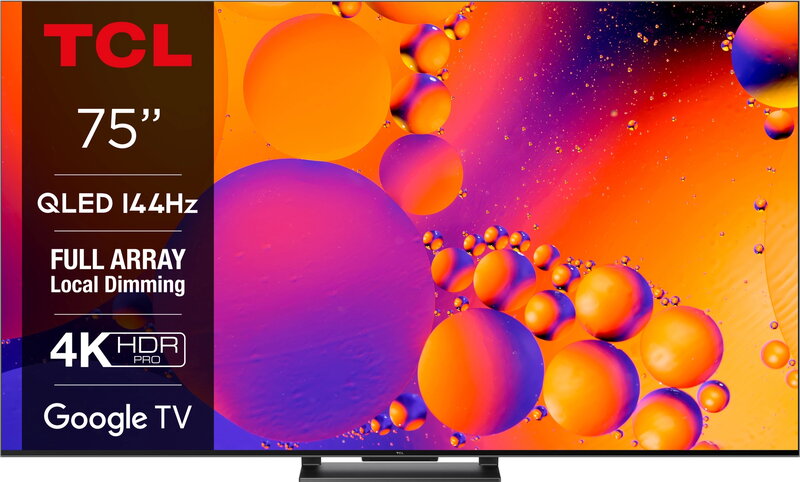 TCL 75" 75T8A / 4K / QLED / 144 Hz / VRR, Smart Google TV (Fyndvara - Klass 1)