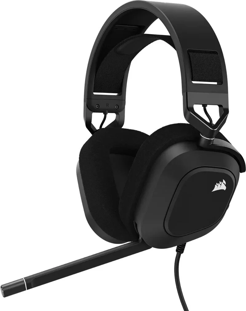 Corsair HS80 RGB USB Wired Gaming Headset, 7.1 surround - Grå