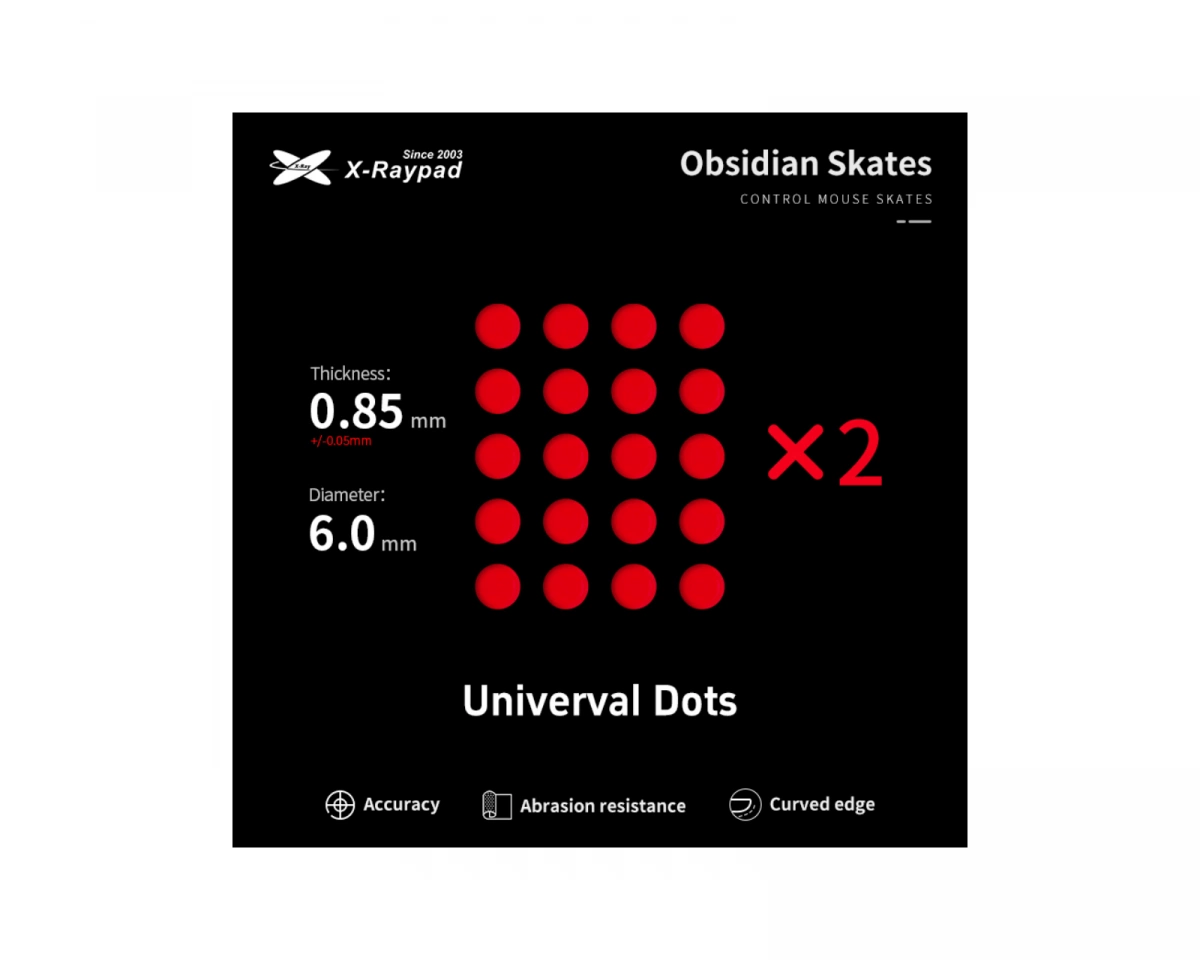 X-raypad Obsidian Mouse Skates - Universal Dots D6.0mm